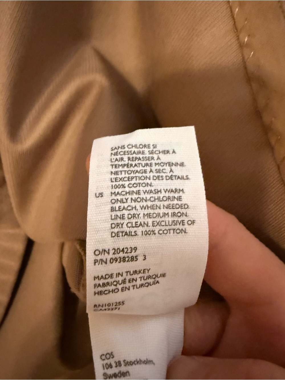 COS Asymmetric Organic Cotton A-line Skirt (Beige) - Picture 4 of 11